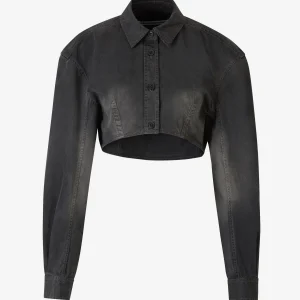 Camisa Denim Cropped