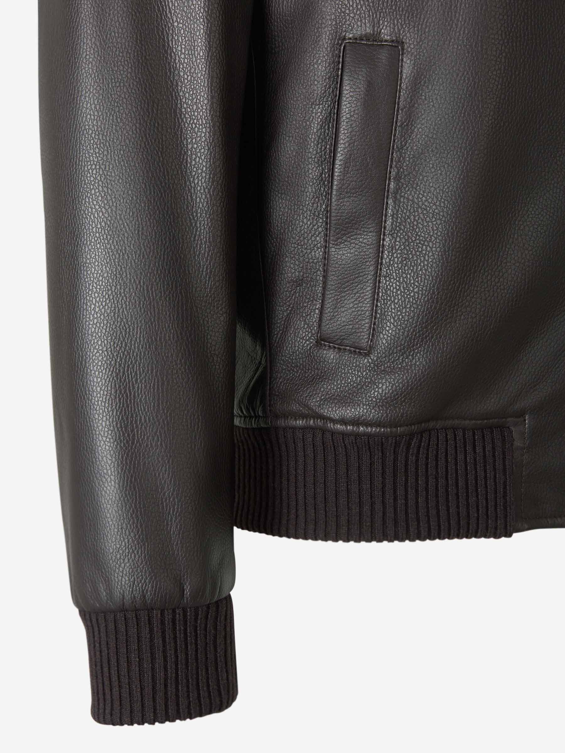 Chaqueta Cuello Contraste Piel - Imagen 5