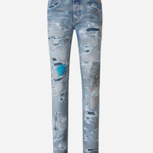 Jeans Costuras Desgarrado