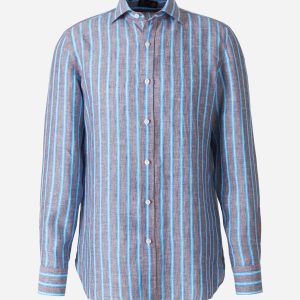 Camisa Motivo Rayas Lino