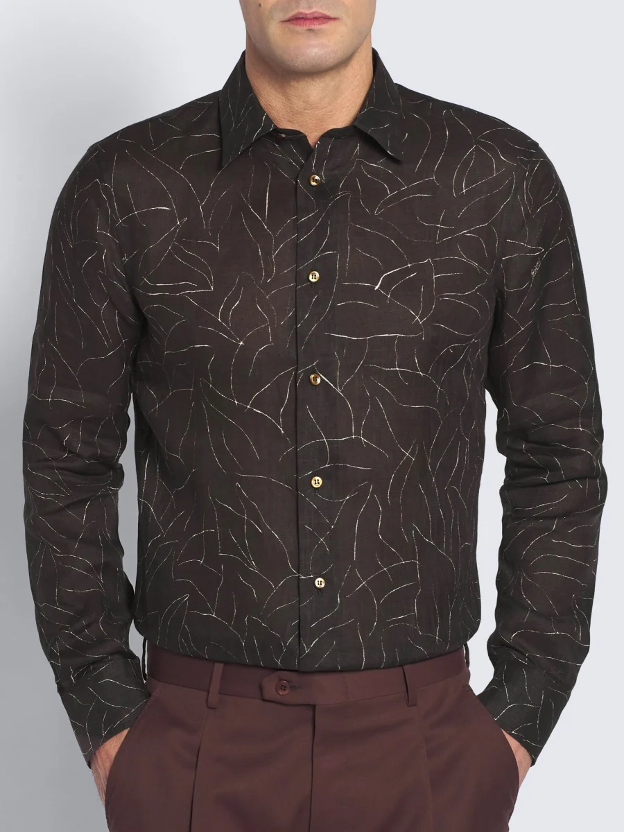 Camisa Hojas Lino