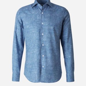 Camisa Motivo Hojas Texturizada