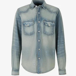 Camisa Denim Aplique Piel
