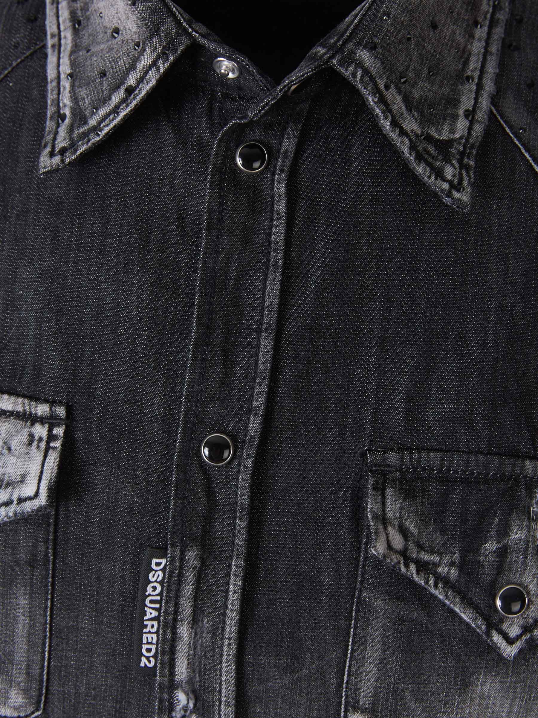 Camisa Denim Detalle Cristales - Imagen 3