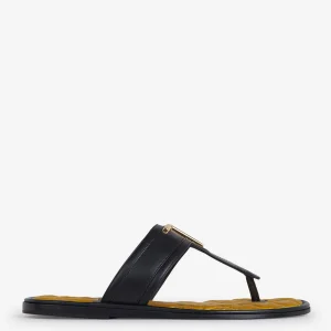 Sandalias Piel Logo Metálico