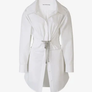 Vestido Camisero Detalle Cristal