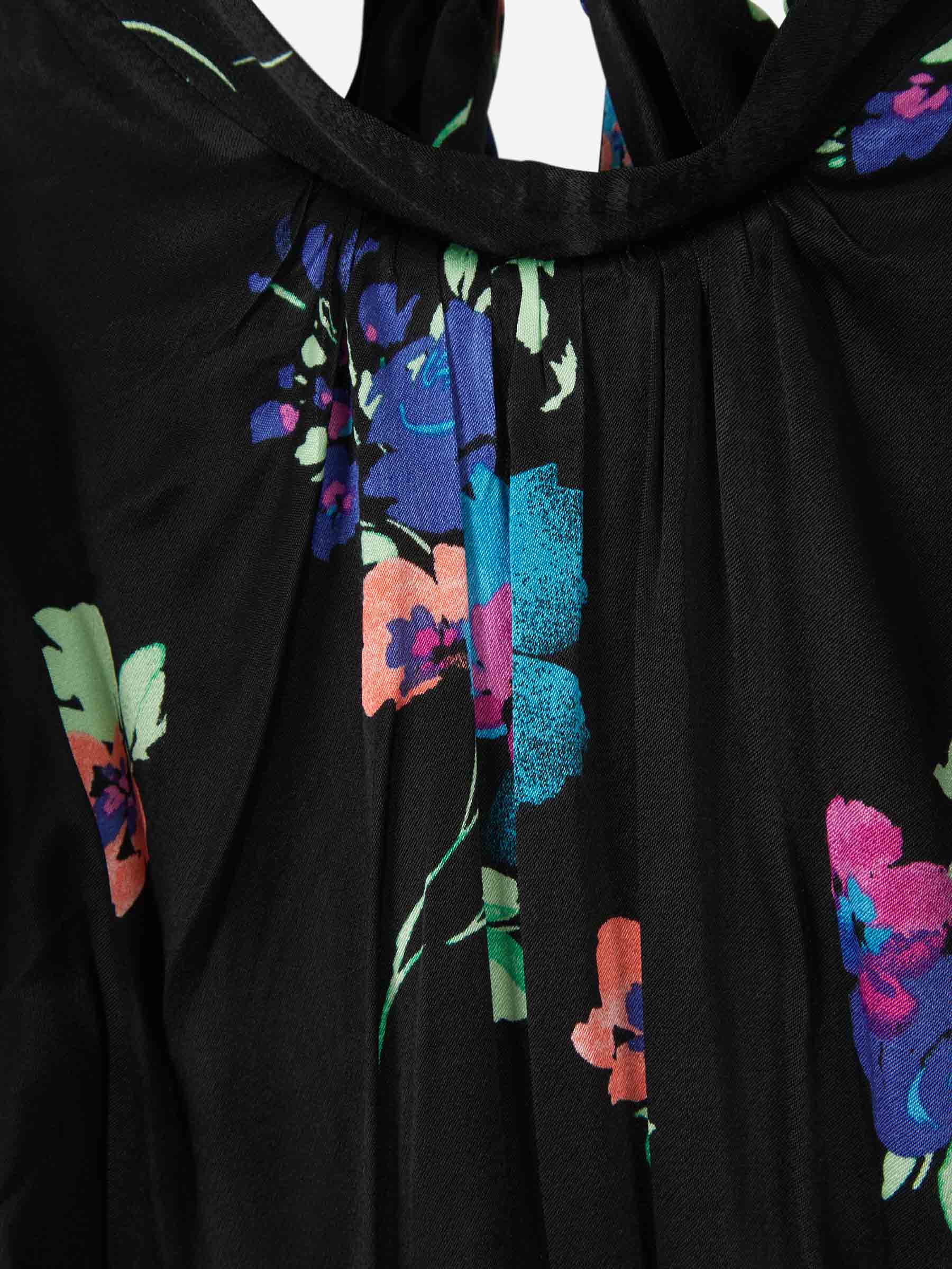 Vestido Motivo Floral Satén - Imagen 3