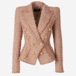Blazer Tweed Doble Botonadura