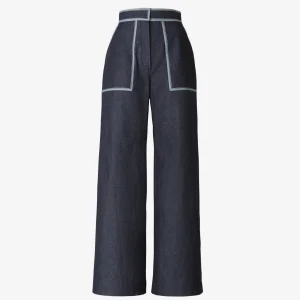 Jeans Cropped Ribetes Contraste