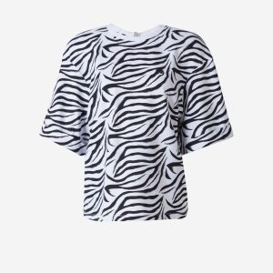 Camiseta Estampado Animal Hombreras