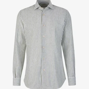 Camisa Motivo Rayas Lino